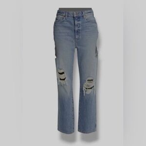NWT Khaite Danielle Retail Value $442 High-Rise Straight Leg Denim Jeans Size 25